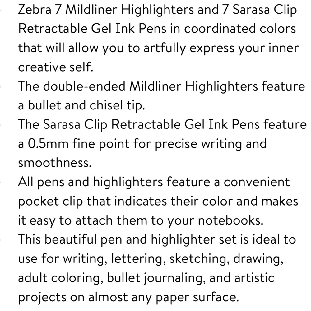 Zebra Journaling Set Mildliner Double ended Highlighters & colorful ink gel pens - Picture 8 of 8